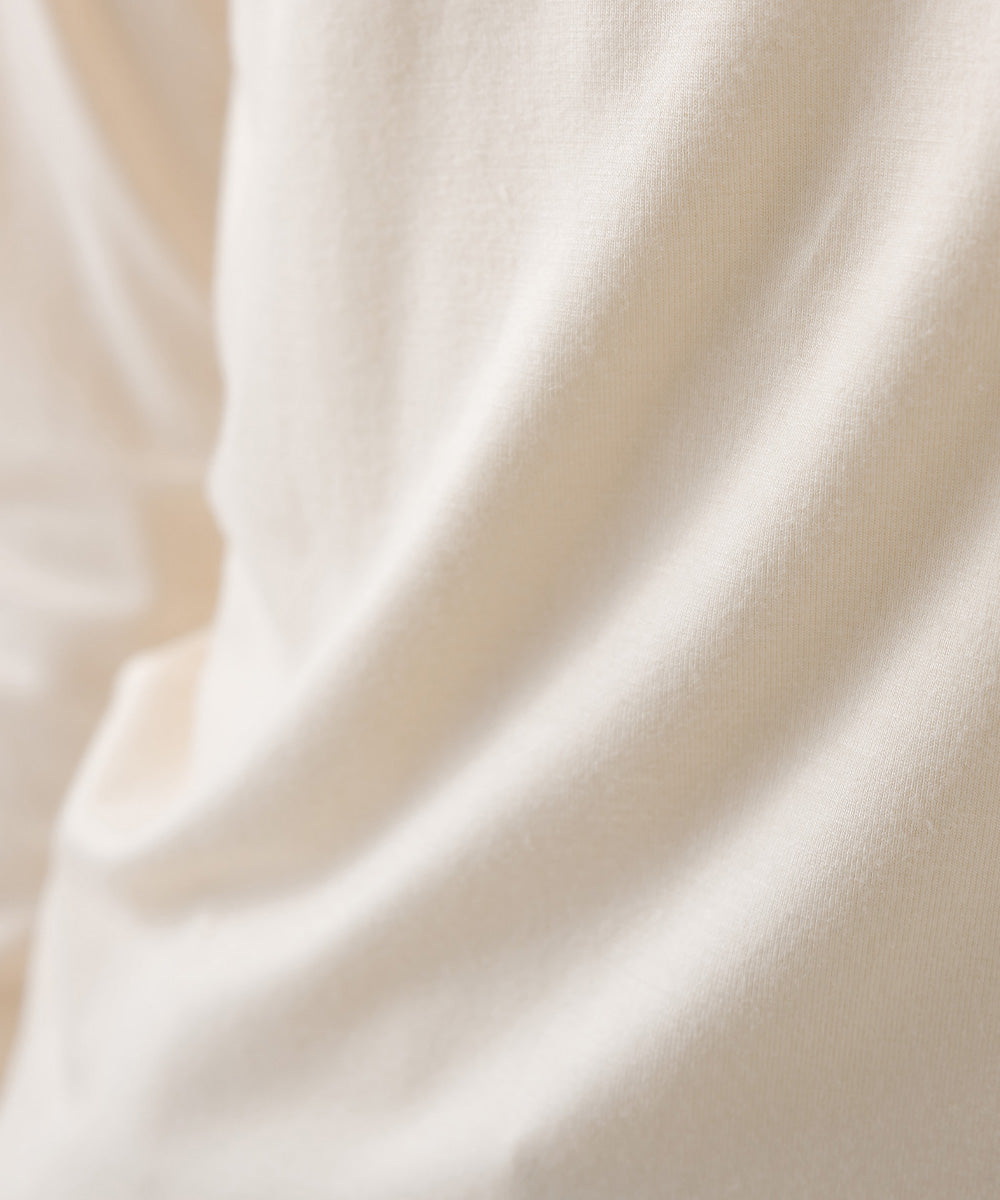 【OMNES】もっちりシルクタッチクルーネック長袖Tシャツ【1519-5001】