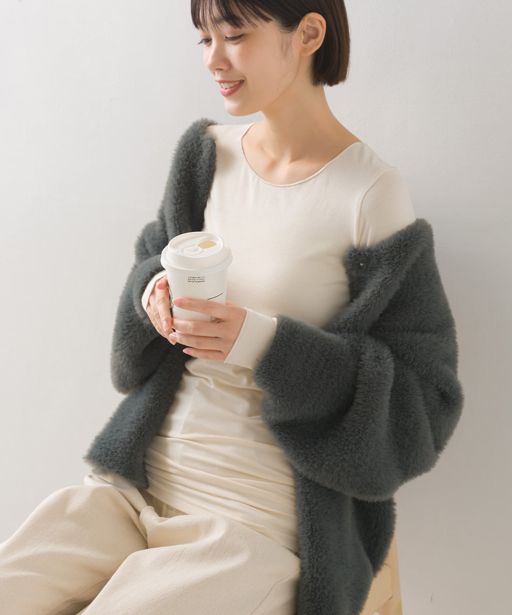 【OMNES】もっちりシルクタッチクルーネック長袖Tシャツ【1519-5001】