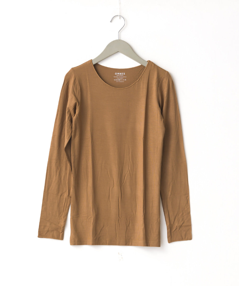 【OMNES】もっちりシルクタッチクルーネック長袖Tシャツ【1519-5001】