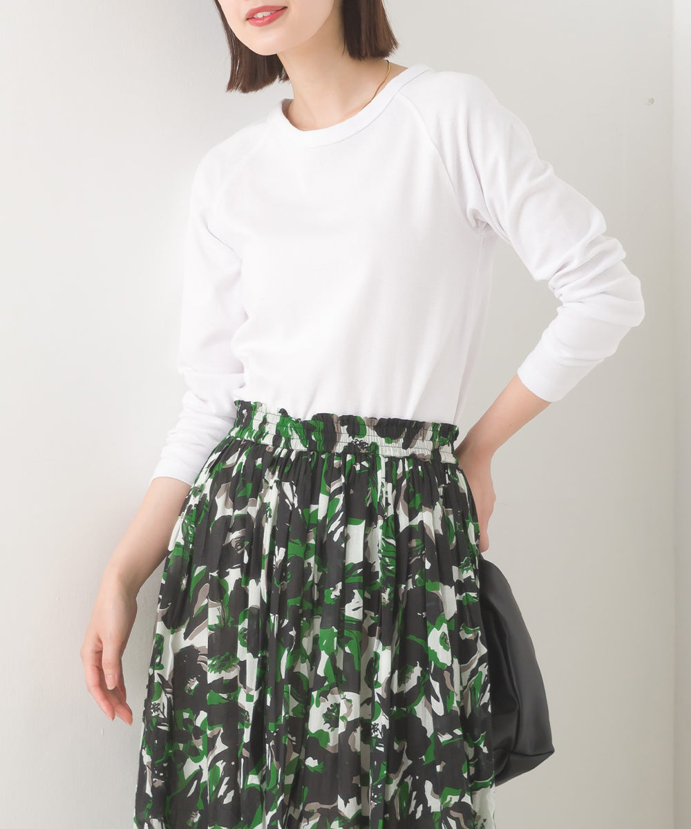 【OMNES】ユニセックス ストレッチジャガード クルーネック長袖Tシャツ【1519-5056】