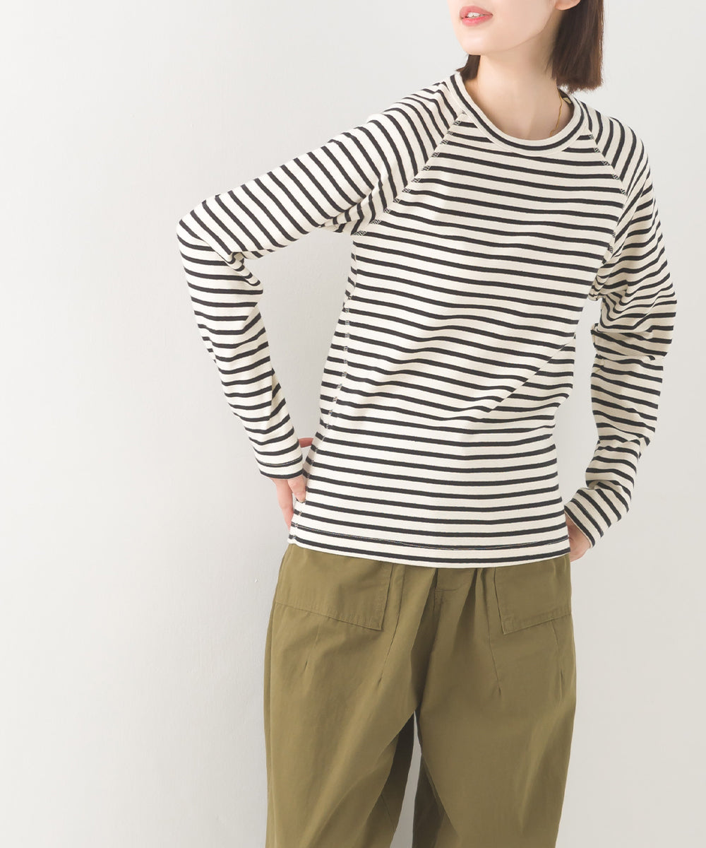 【OMNES】ユニセックス ストレッチジャガード クルーネック長袖Tシャツ【1519-5056】