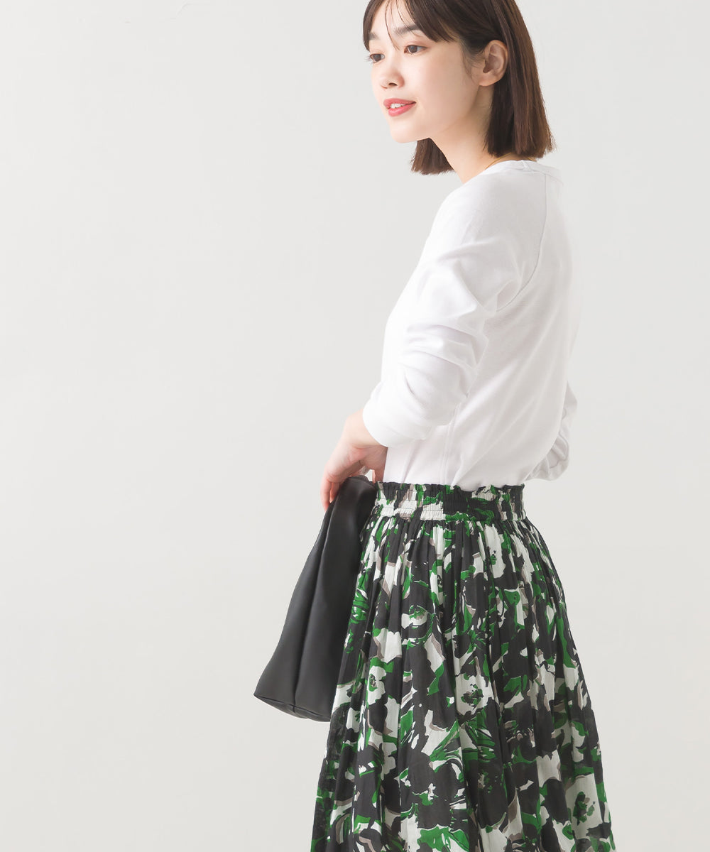 【OMNES】ユニセックス ストレッチジャガード クルーネック長袖Tシャツ【1519-5056】