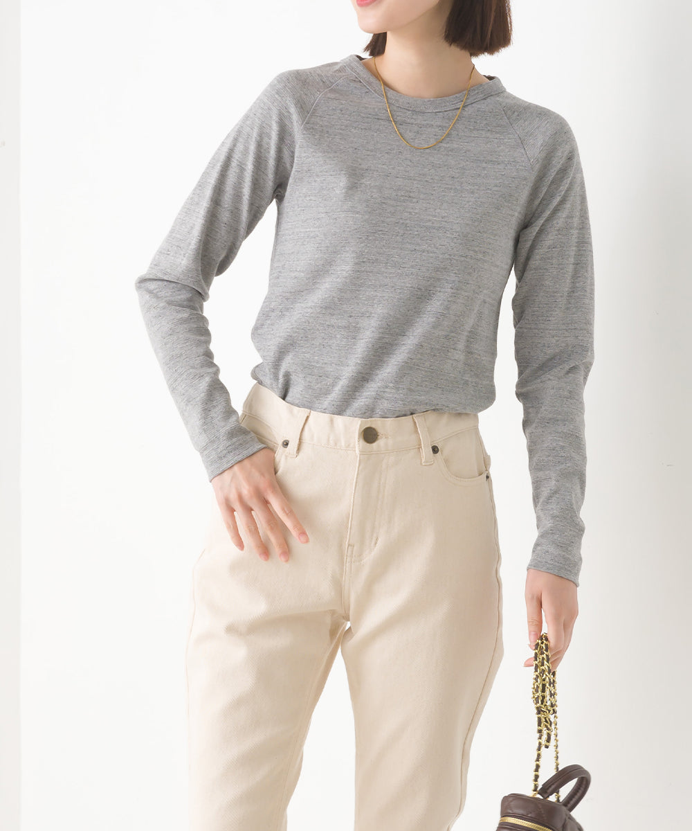 【OMNES】ユニセックス ストレッチジャガード クルーネック長袖Tシャツ【1519-5056】
