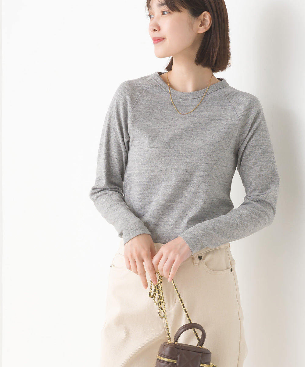 【OMNES】ユニセックス ストレッチジャガード クルーネック長袖Tシャツ【1519-5056】