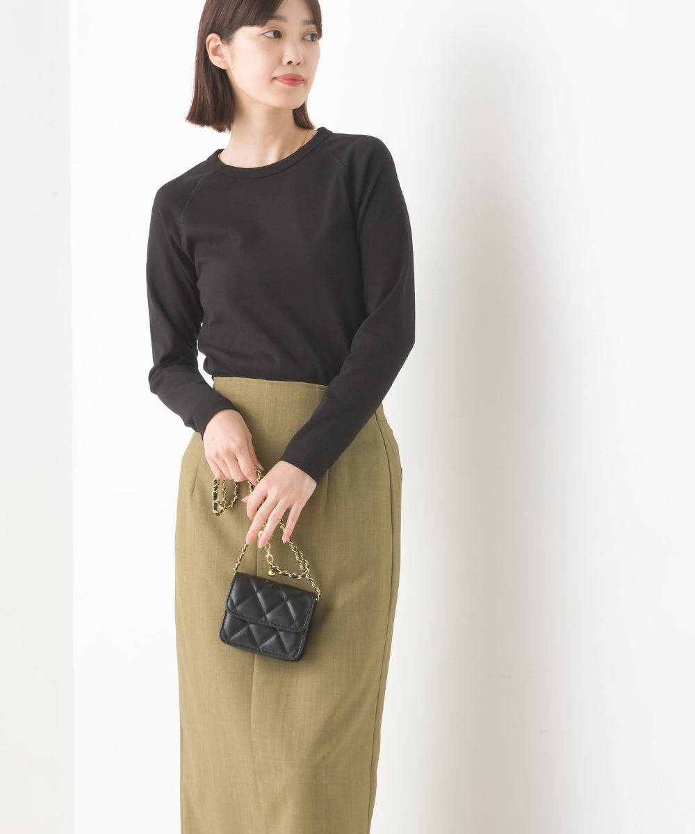 【OMNES】ユニセックス ストレッチジャガード クルーネック長袖Tシャツ【1519-5056】