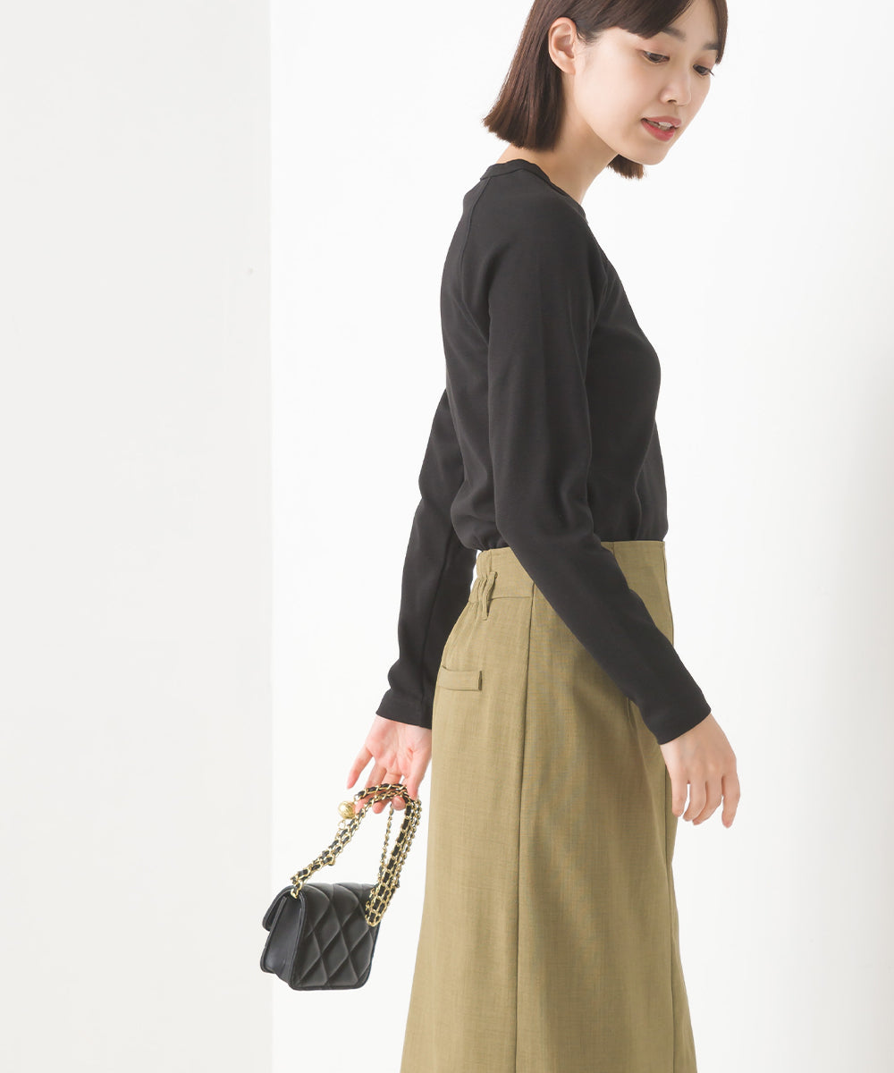 【OMNES】ユニセックス ストレッチジャガード クルーネック長袖Tシャツ【1519-5056】
