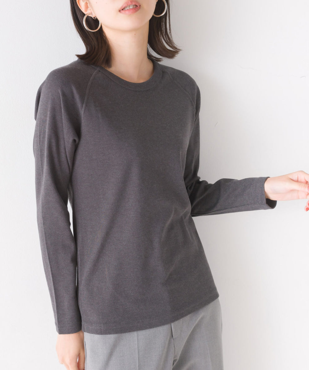 【OMNES】ユニセックス ストレッチジャガード クルーネック長袖Tシャツ【1519-5056】