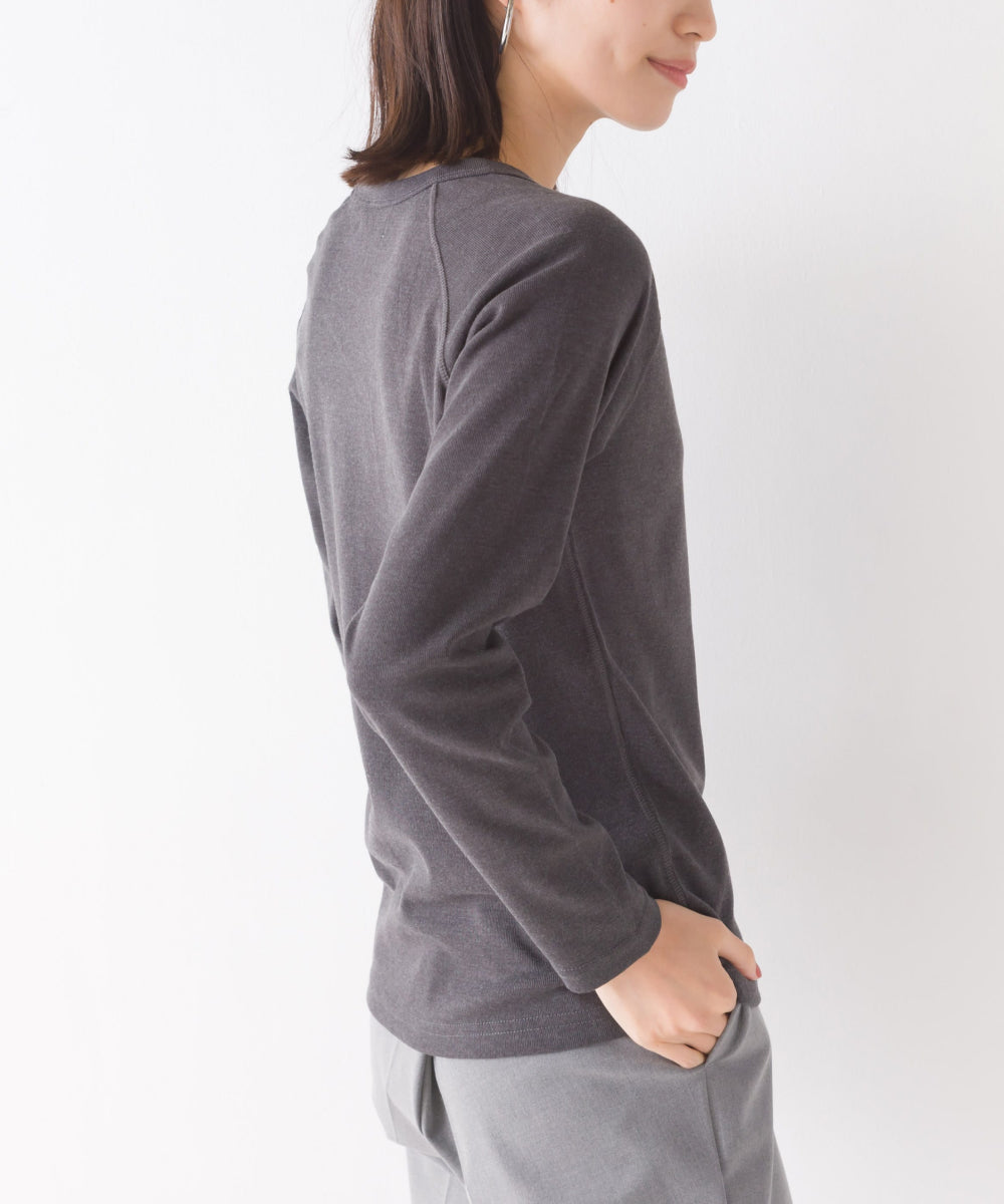 【OMNES】ユニセックス ストレッチジャガード クルーネック長袖Tシャツ【1519-5056】
