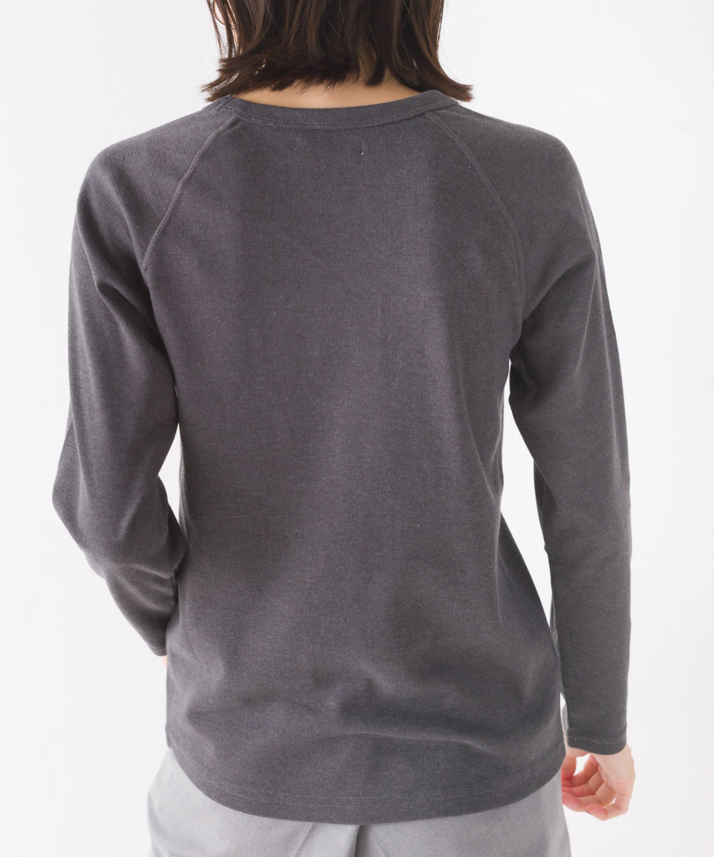 【OMNES】ユニセックス ストレッチジャガード クルーネック長袖Tシャツ【1519-5056】