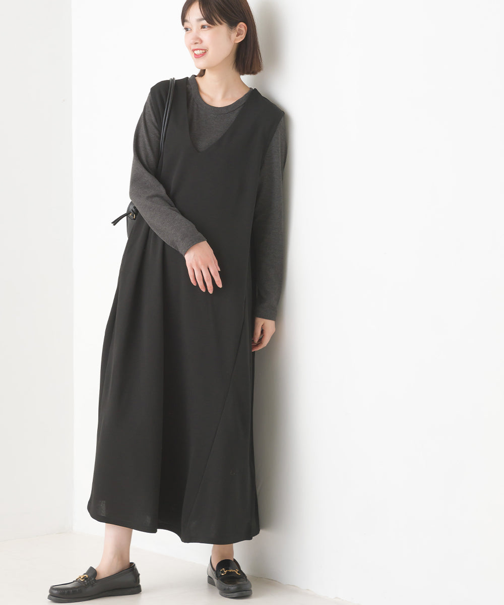 【OMNES】ユニセックス ストレッチジャガード クルーネック長袖Tシャツ【1519-5056】
