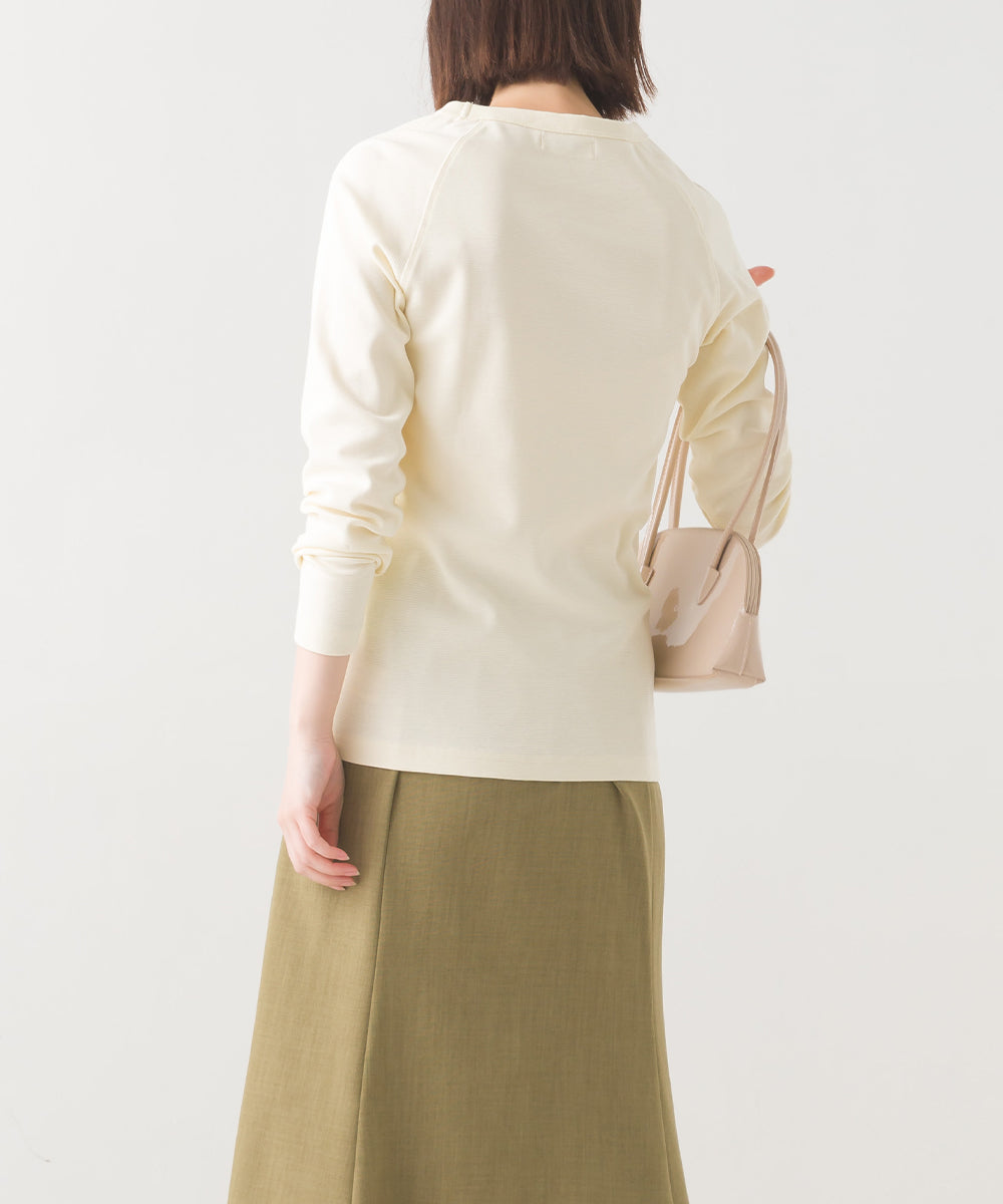 【OMNES】ユニセックス ストレッチジャガード クルーネック長袖Tシャツ【1519-5056】