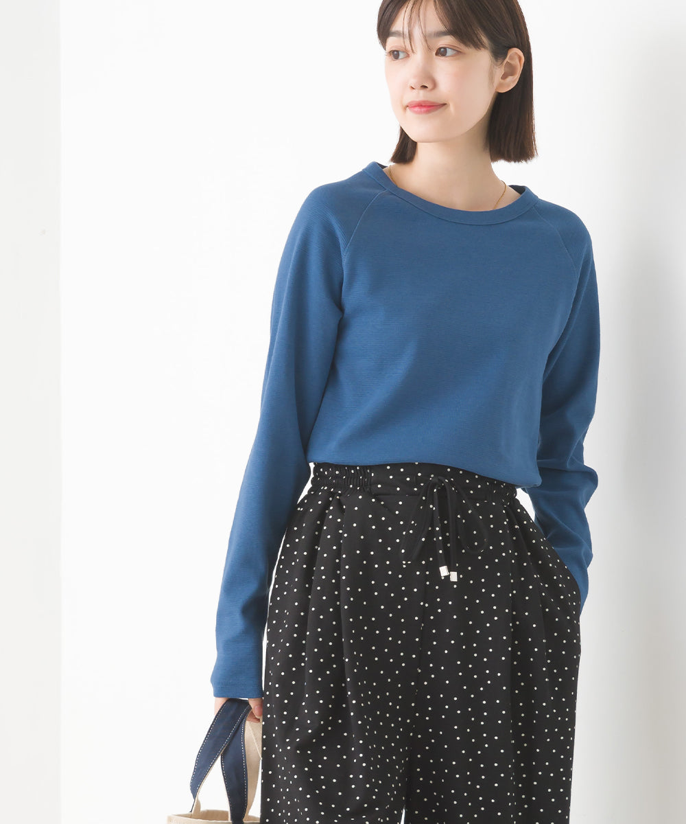 【OMNES】ユニセックス ストレッチジャガード クルーネック長袖Tシャツ【1519-5056】
