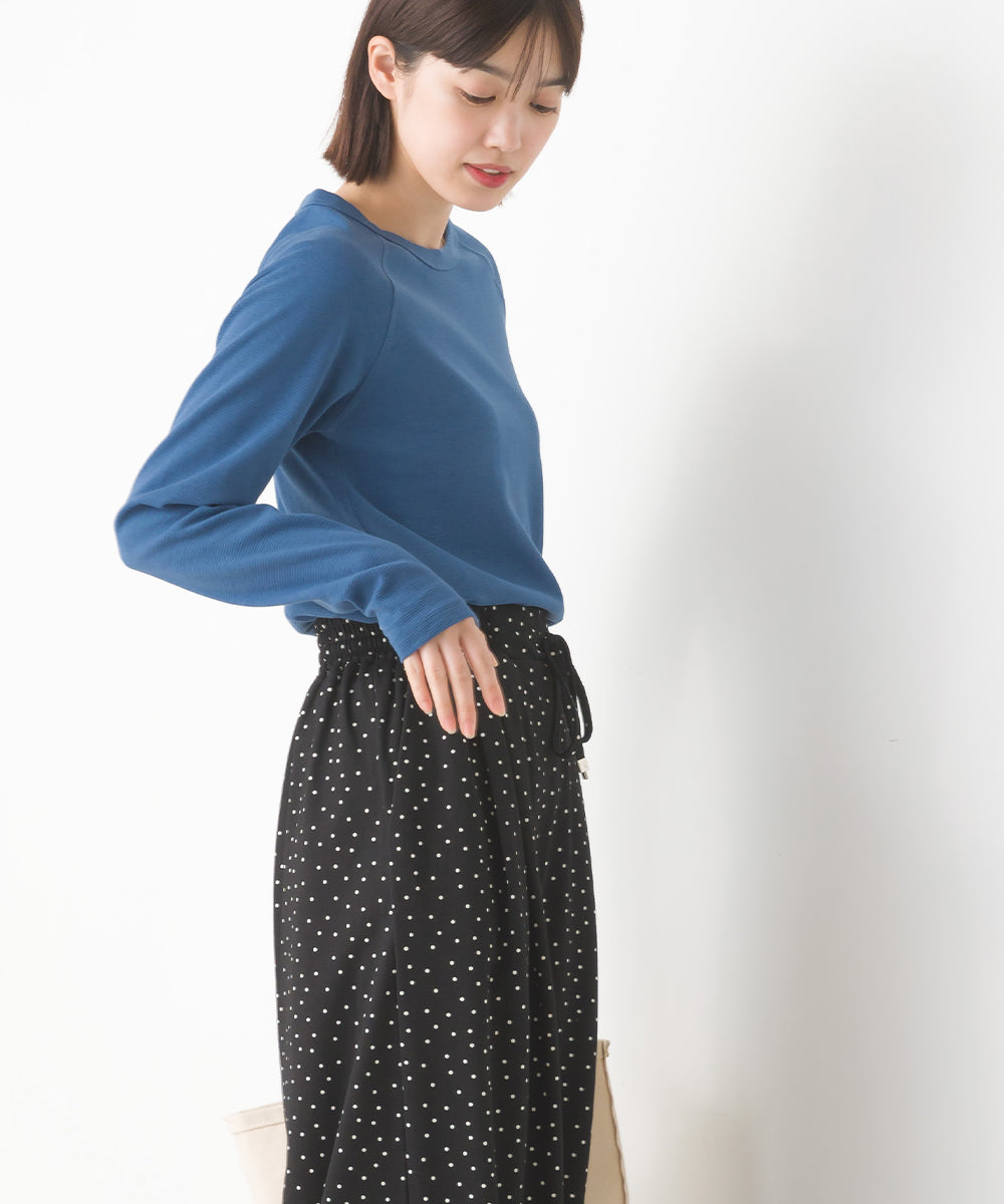【OMNES】ユニセックス ストレッチジャガード クルーネック長袖Tシャツ【1519-5056】