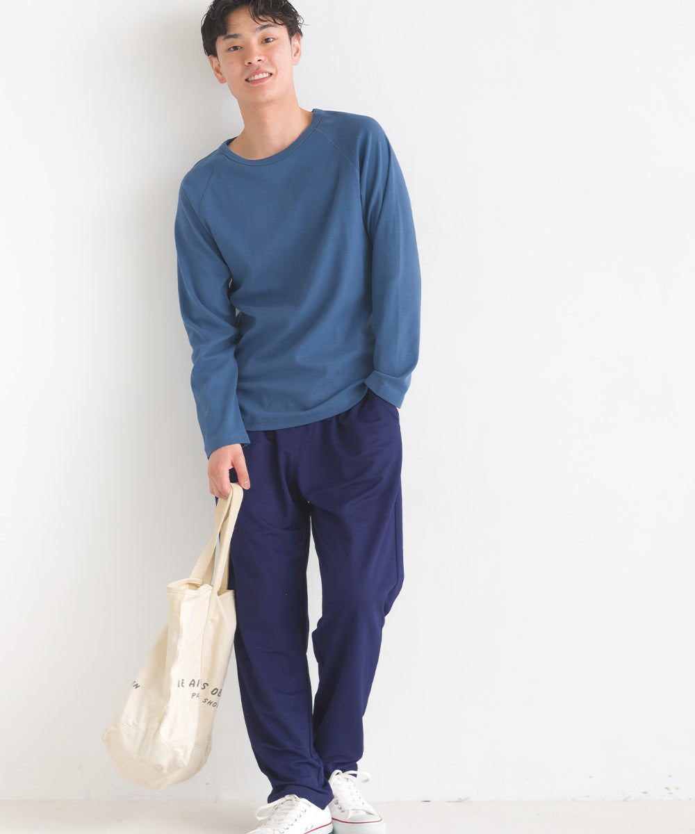 【OMNES】ユニセックス ストレッチジャガード クルーネック長袖Tシャツ【1519-5056】