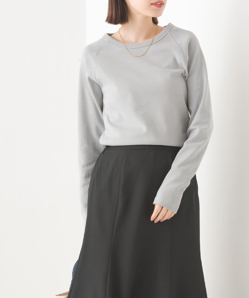 【OMNES】ユニセックス ストレッチジャガード クルーネック長袖Tシャツ【1519-5056】