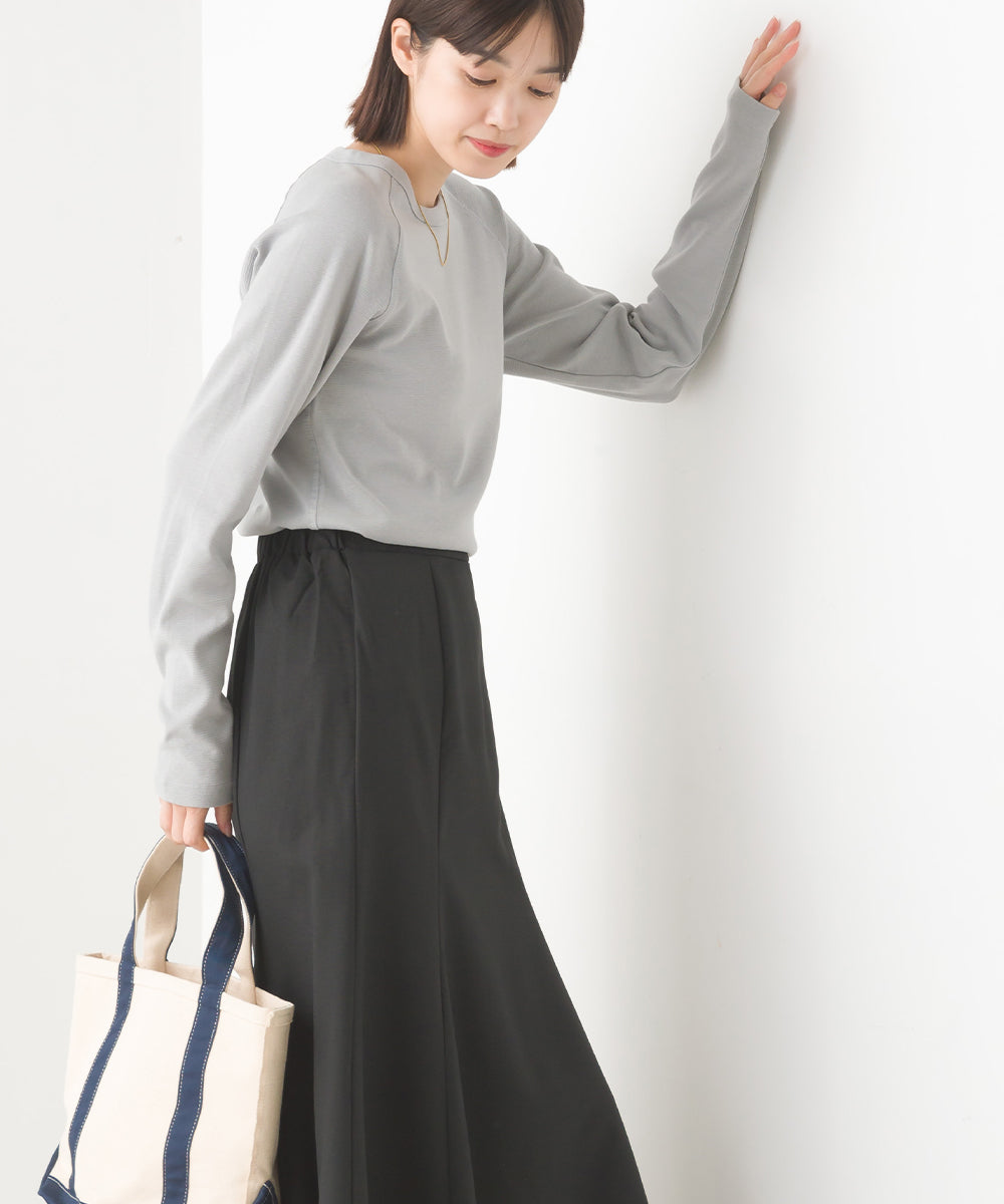 【OMNES】ユニセックス ストレッチジャガード クルーネック長袖Tシャツ【1519-5056】