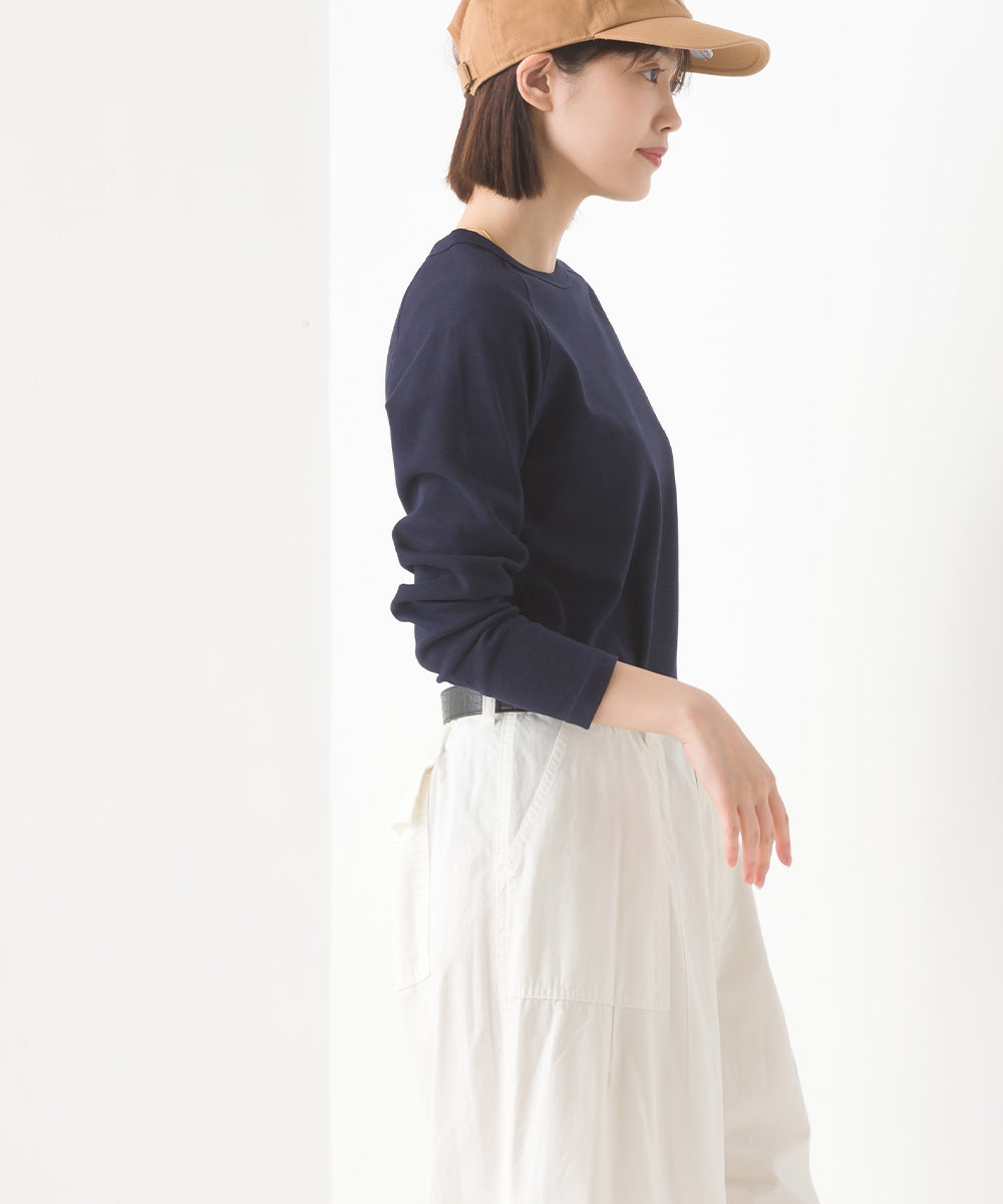 【OMNES】ユニセックス ストレッチジャガード クルーネック長袖Tシャツ【1519-5056】