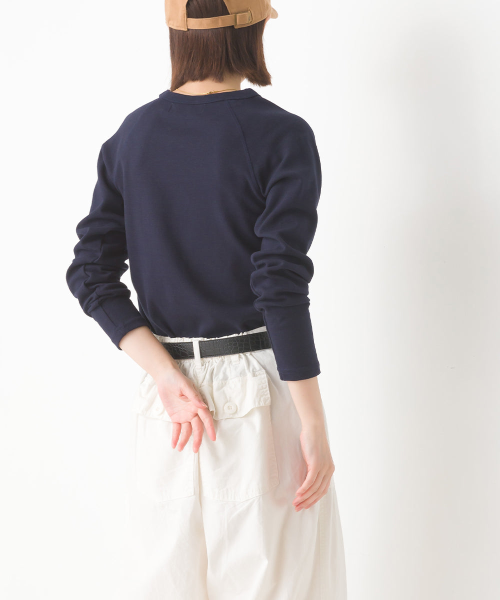 【OMNES】ユニセックス ストレッチジャガード クルーネック長袖Tシャツ【1519-5056】