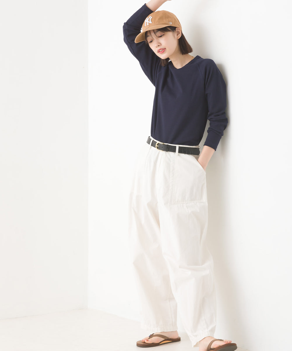 【OMNES】ユニセックス ストレッチジャガード クルーネック長袖Tシャツ【1519-5056】