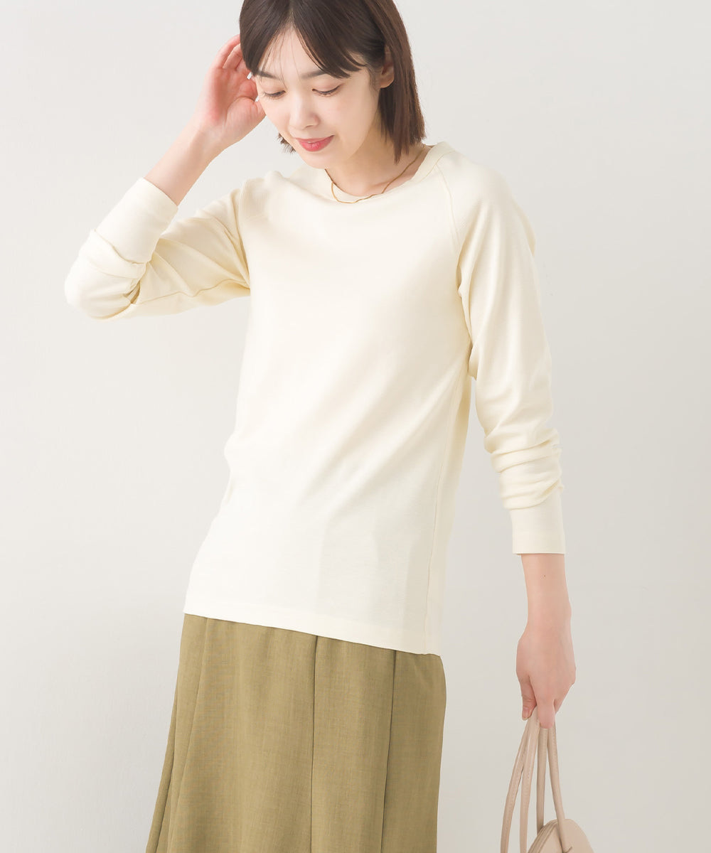 【OMNES】ユニセックス ストレッチジャガード クルーネック長袖Tシャツ【1519-5056】