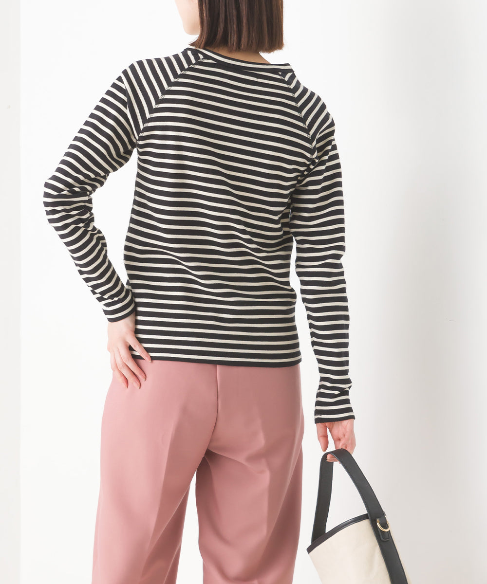 【OMNES】ユニセックス ストレッチジャガード クルーネック長袖Tシャツ【1519-5056】