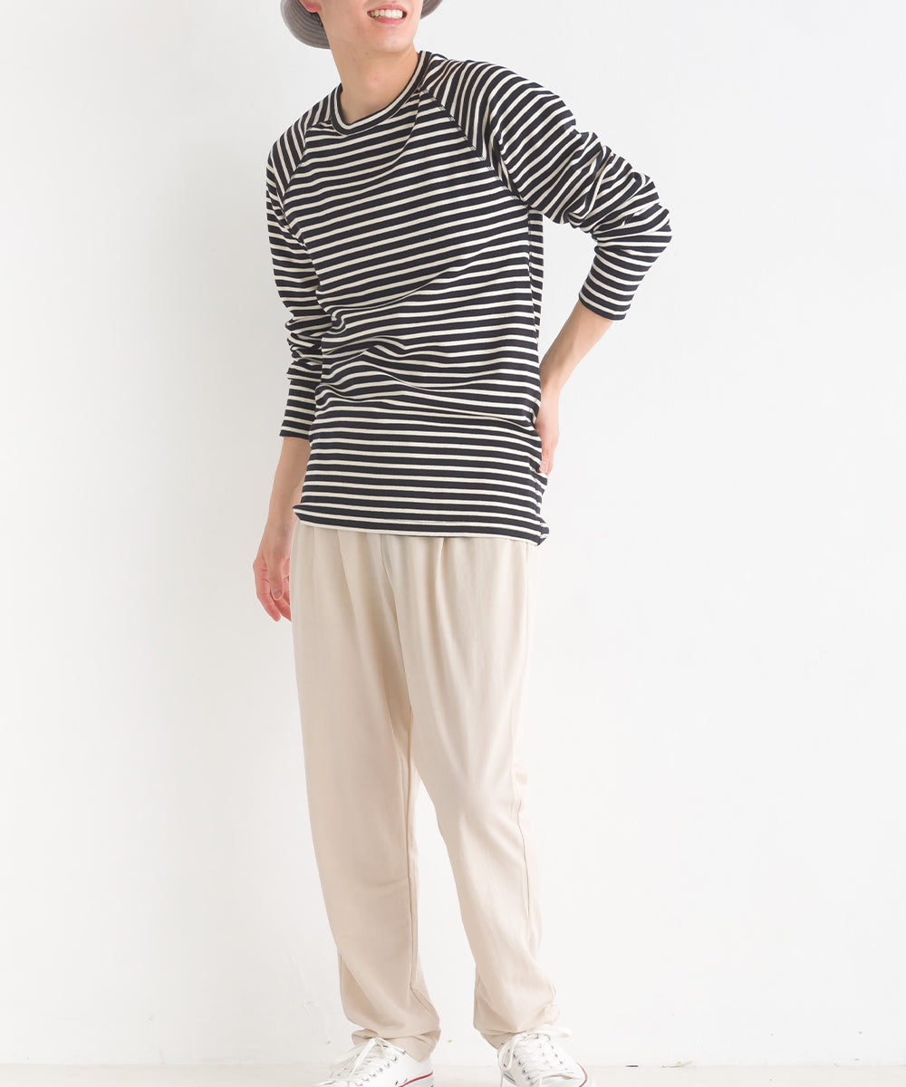 【OMNES】ユニセックス ストレッチジャガード クルーネック長袖Tシャツ【1519-5056】