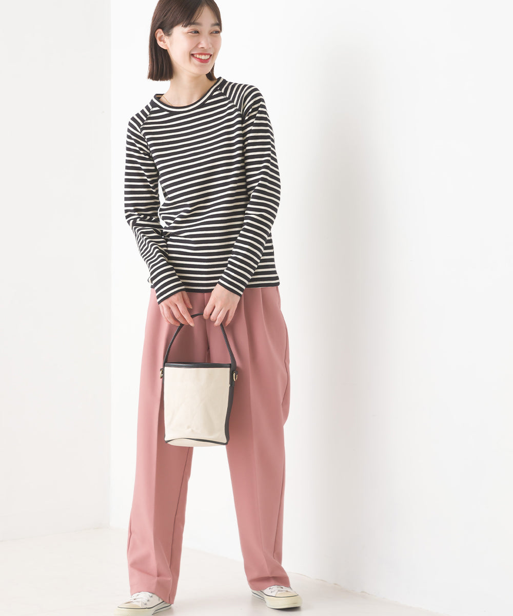 【OMNES】ユニセックス ストレッチジャガード クルーネック長袖Tシャツ【1519-5056】