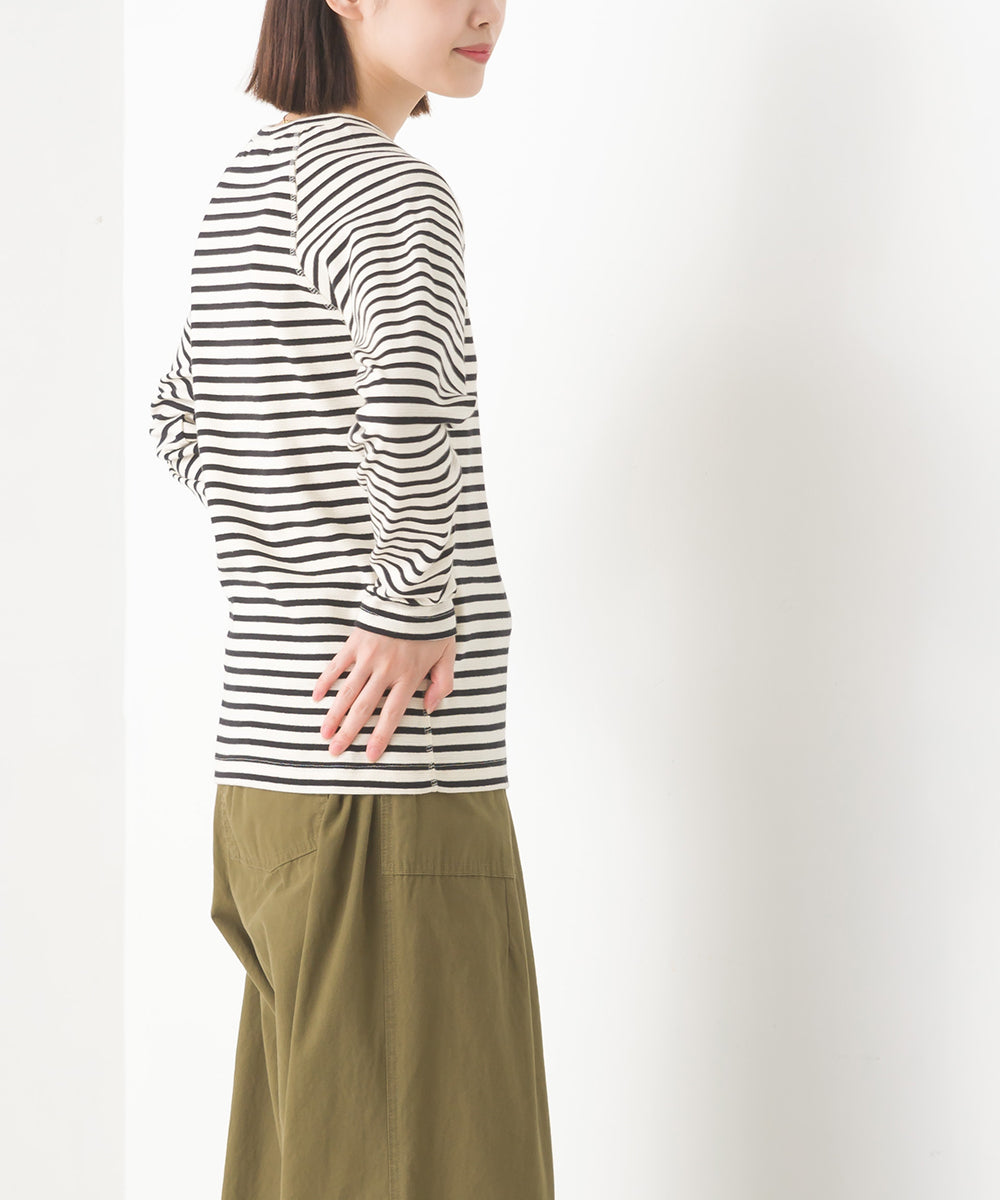 【OMNES】ユニセックス ストレッチジャガード クルーネック長袖Tシャツ【1519-5056】