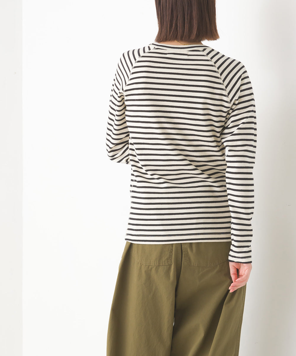 【OMNES】ユニセックス ストレッチジャガード クルーネック長袖Tシャツ【1519-5056】