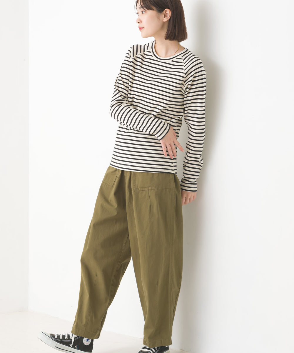 【OMNES】ユニセックス ストレッチジャガード クルーネック長袖Tシャツ【1519-5056】