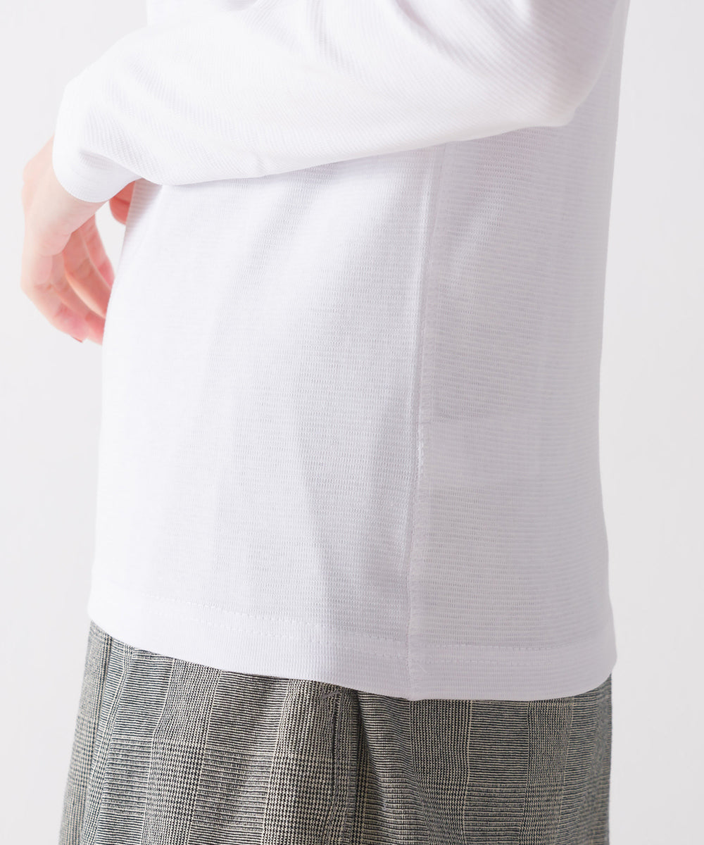 【OMNES】ユニセックス ストレッチジャガード クルーネック長袖Tシャツ【1519-5056】