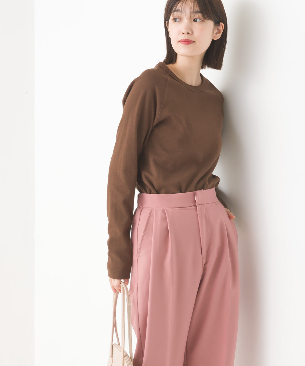【OMNES】ユニセックス ストレッチジャガード クルーネック長袖Tシャツ【1519-5056】