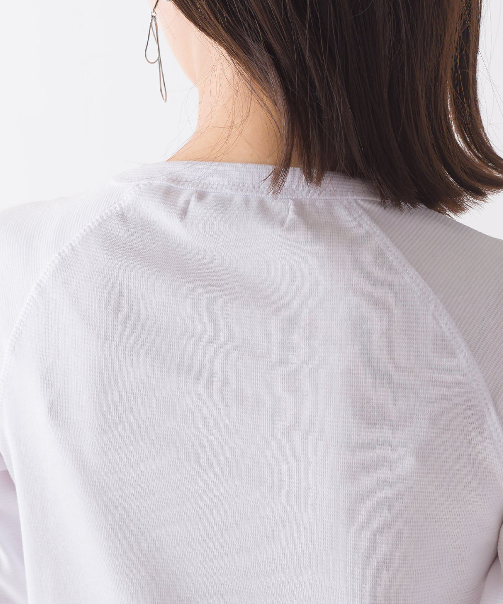 【OMNES】ユニセックス ストレッチジャガード クルーネック長袖Tシャツ【1519-5056】