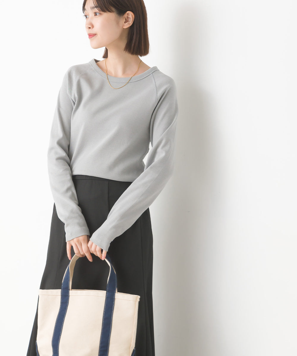 【OMNES】ユニセックス ストレッチジャガード クルーネック長袖Tシャツ【1519-5056】