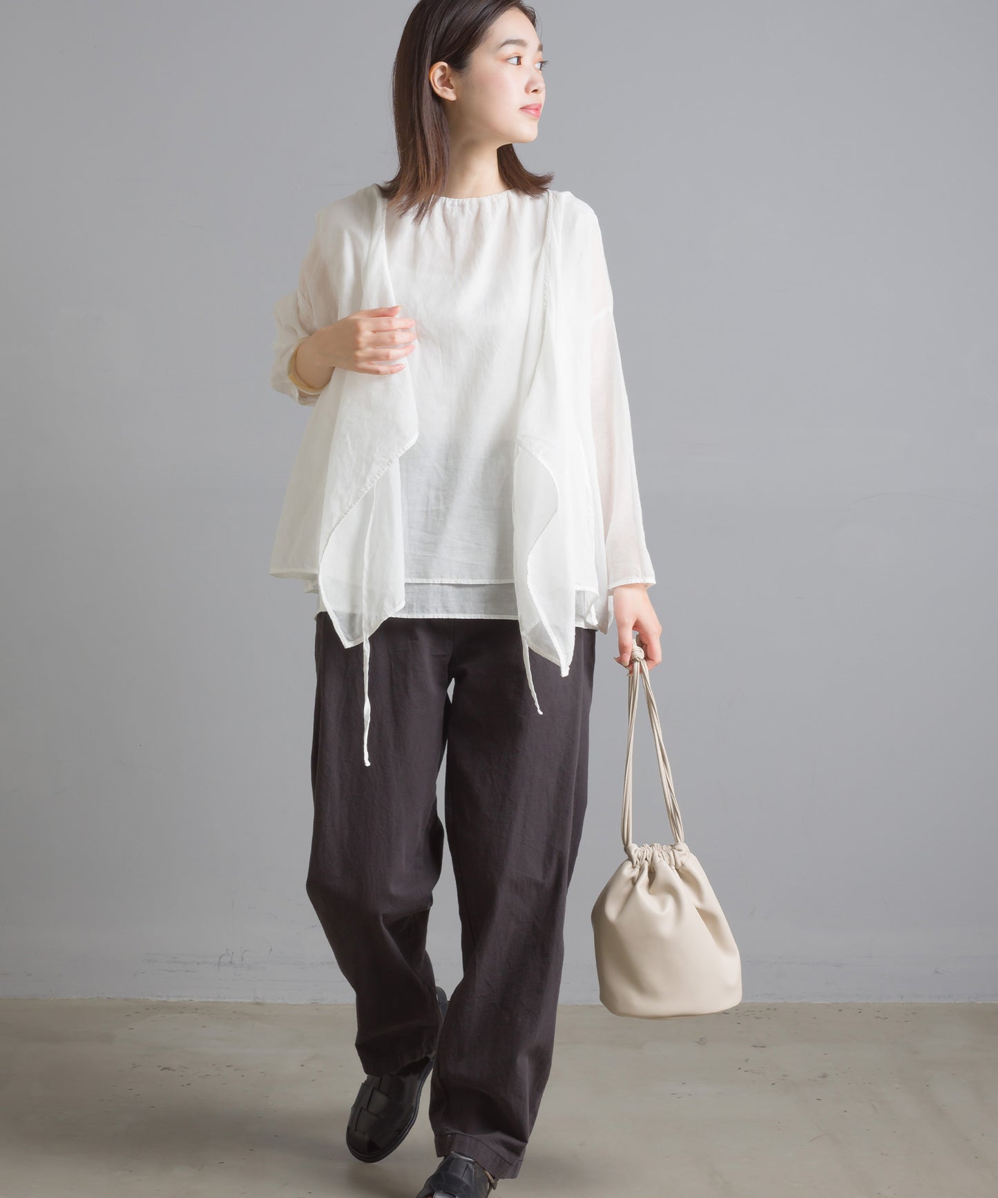 【OMNES】ウォッシュ加工ダンプ ワイドパンツ【1520-2026】