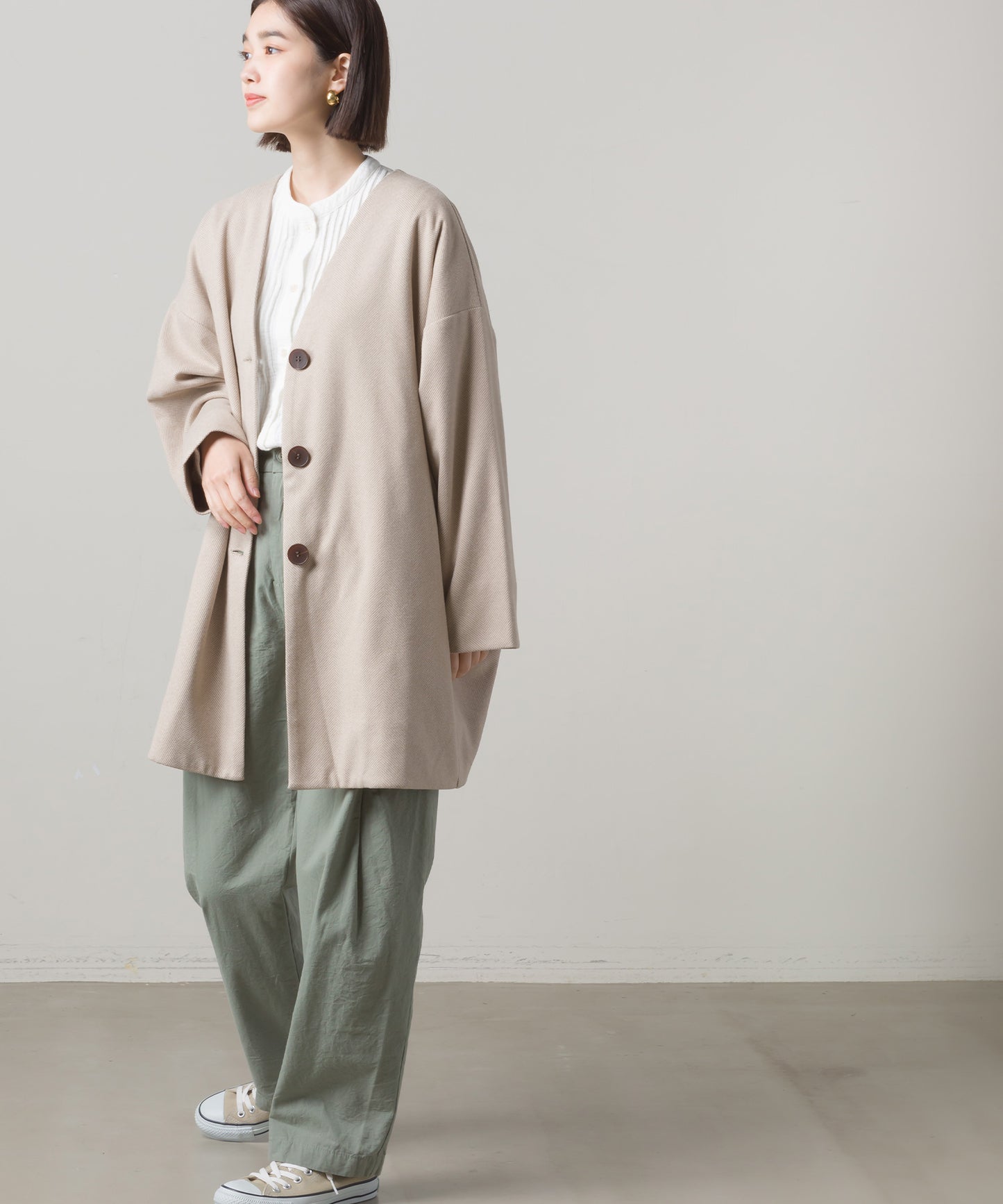【OMNES】ウォッシュ加工ダンプ ワイドパンツ【1520-2026】
