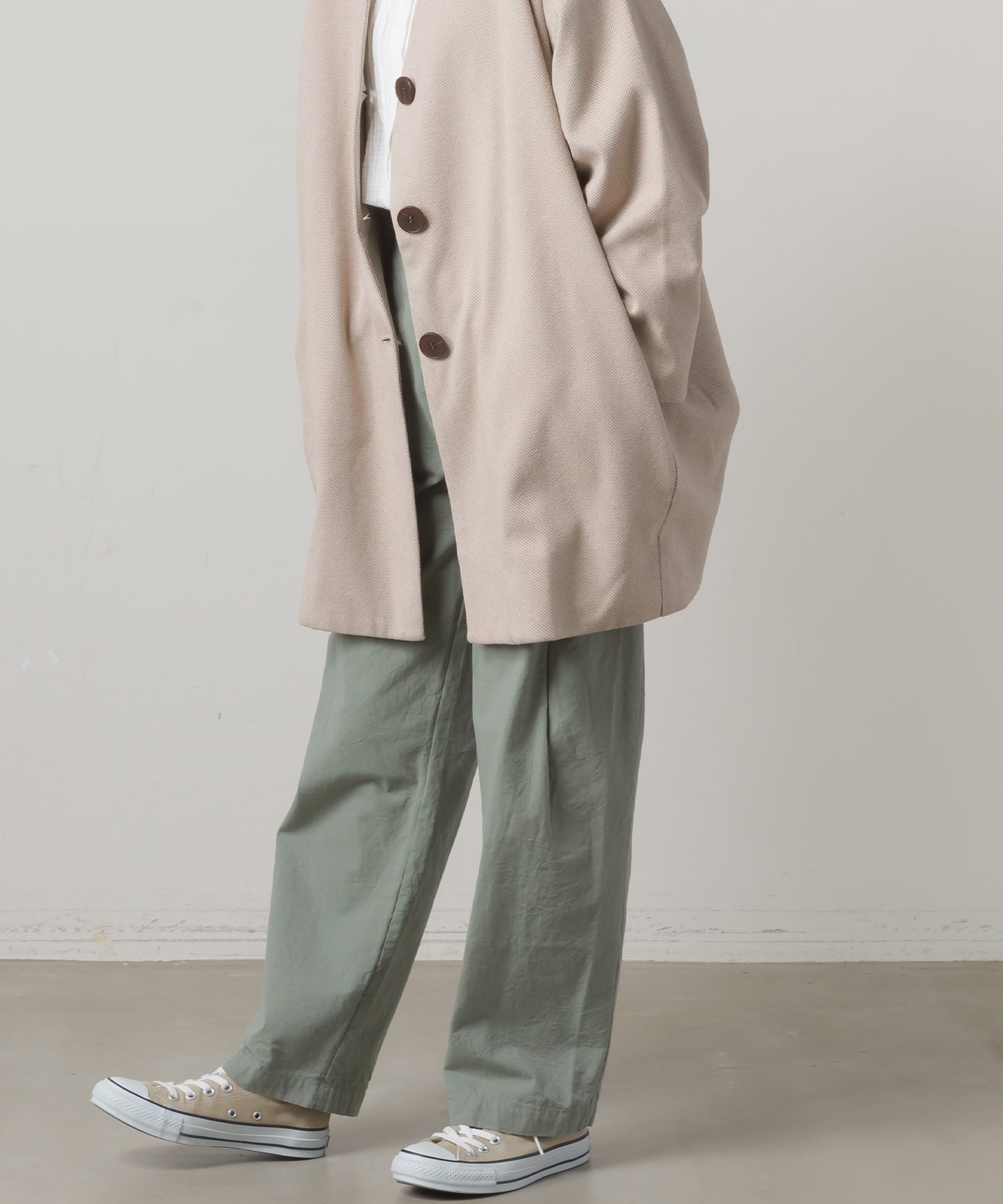 【OMNES】ウォッシュ加工ダンプ ワイドパンツ【1520-2026】