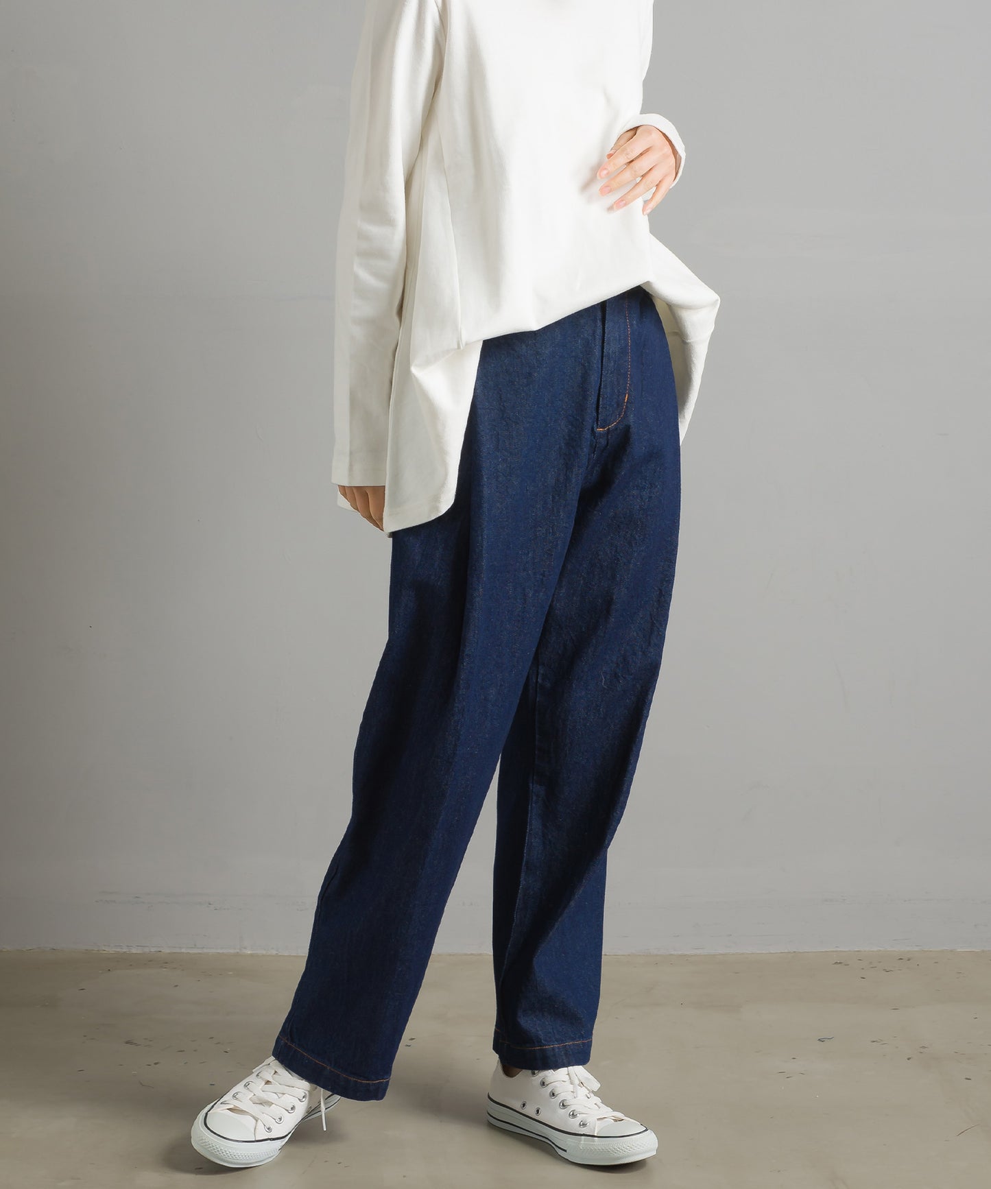 【OMNES】ウォッシュ加工ダンプ ワイドパンツ【1520-2026】
