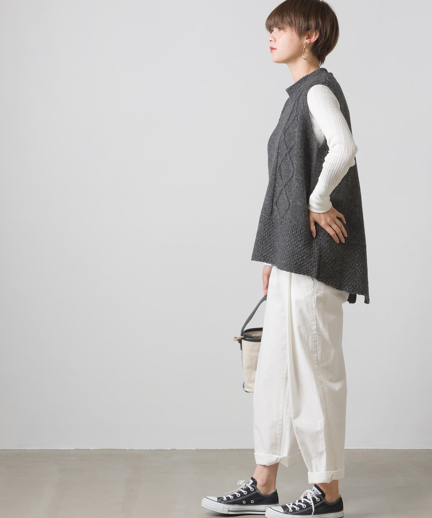 【OMNES】ウォッシュ加工ダンプ ワイドパンツ【1520-2026】