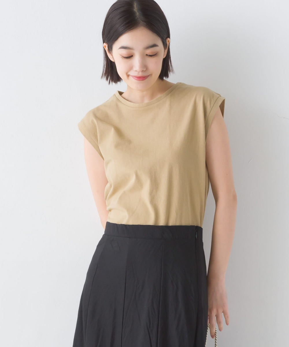 【OMNES】製品洗いコットン ノースリーブTシャツ【1520-5005】
