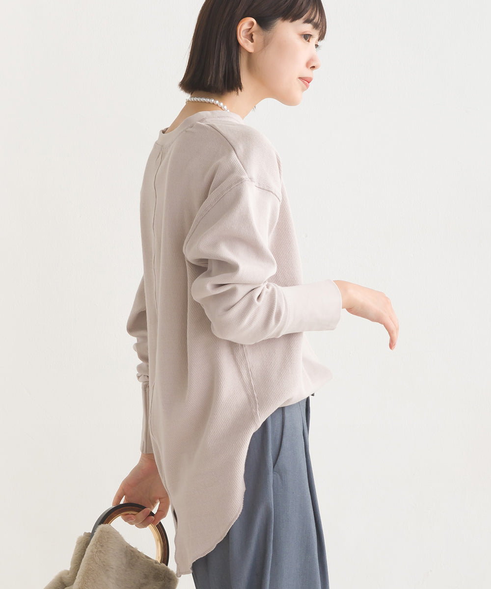 【OMNES】ハニカムストレッチバッグスリットプルオーバー【1520-5009】