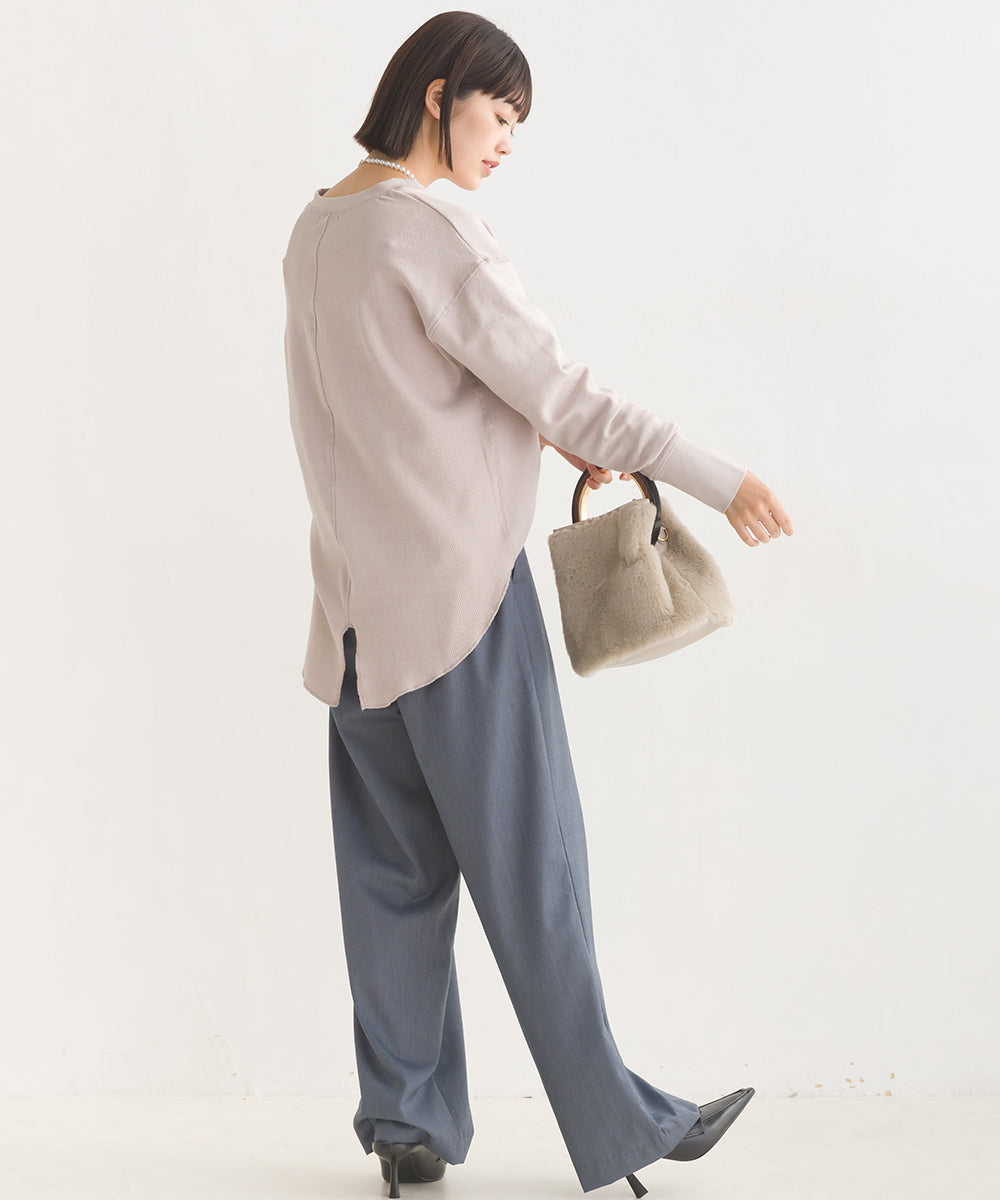 【OMNES】ハニカムストレッチバッグスリットプルオーバー【1520-5009】