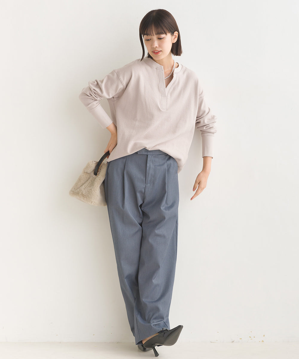 【OMNES】ハニカムストレッチバッグスリットプルオーバー【1520-5009】