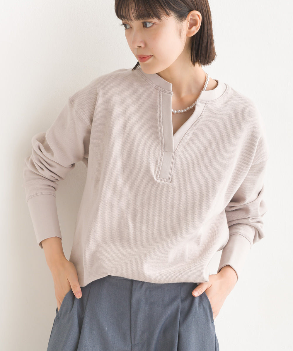 【OMNES】ハニカムストレッチバッグスリットプルオーバー【1520-5009】
