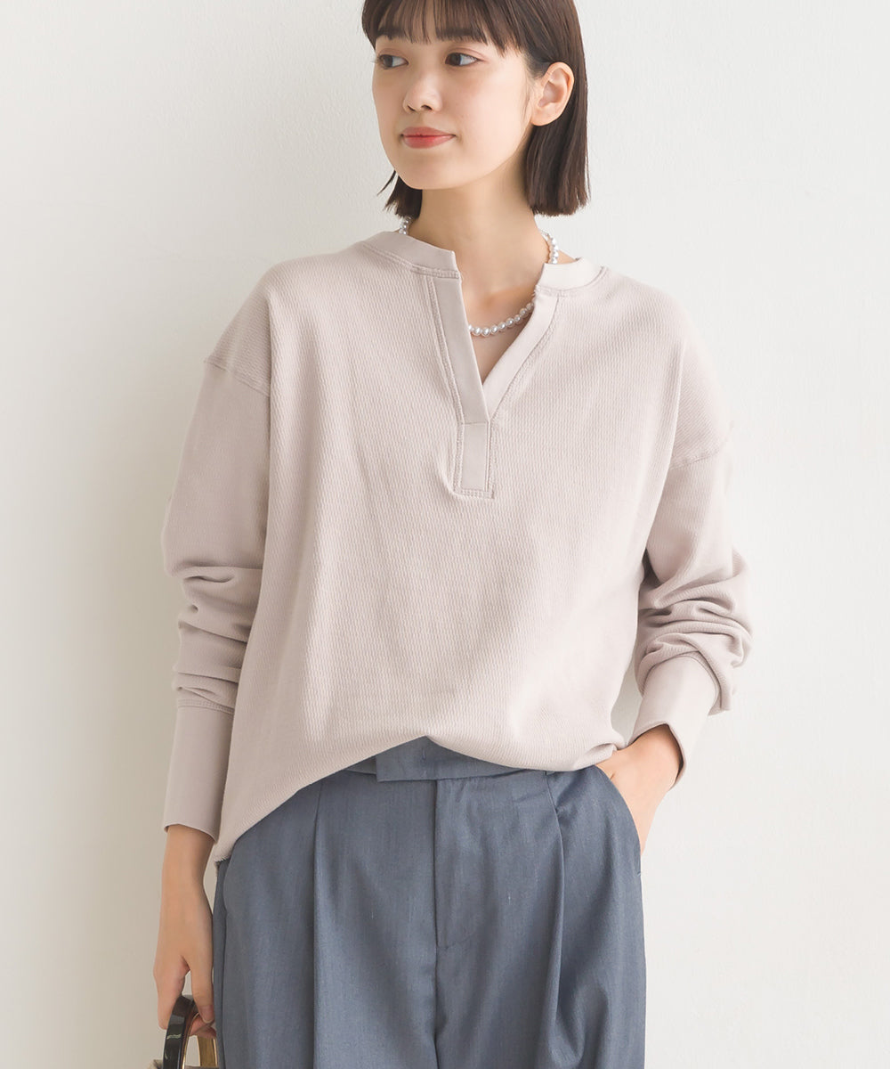 【OMNES】ハニカムストレッチバッグスリットプルオーバー【1520-5009】