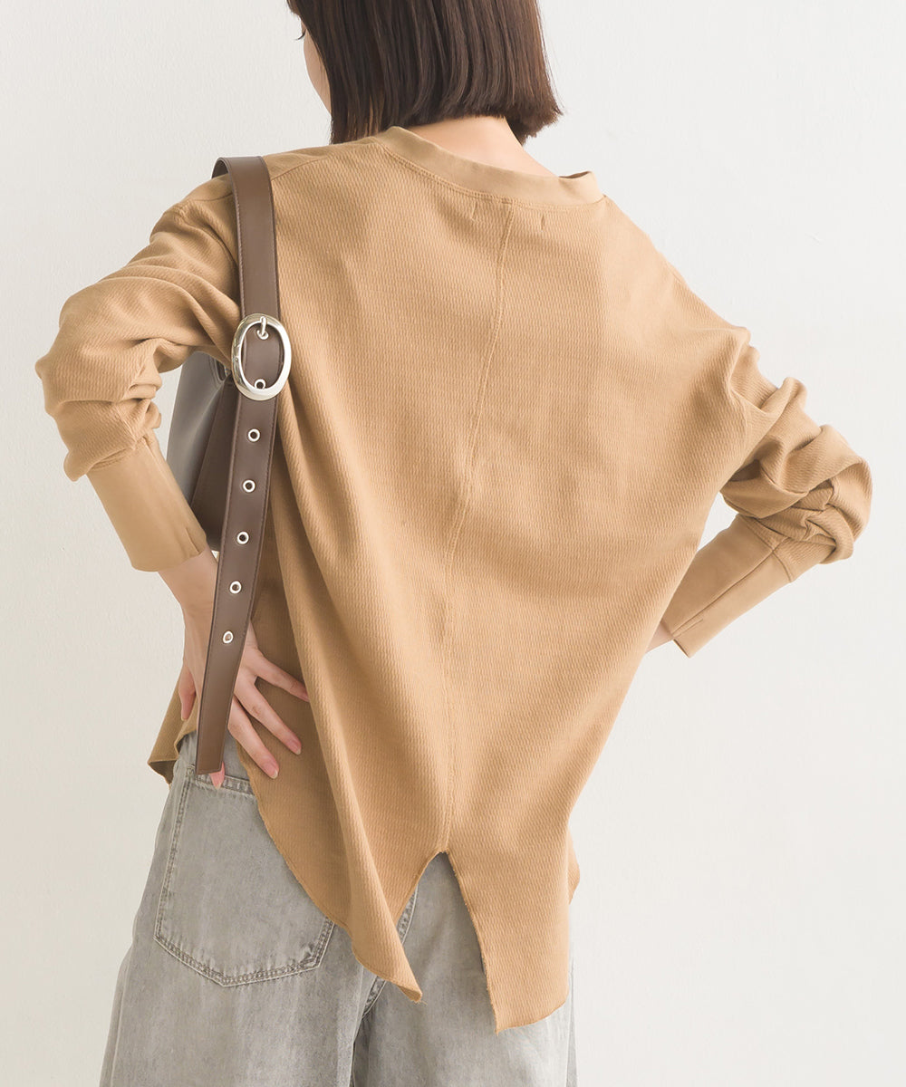 【OMNES】ハニカムストレッチバッグスリットプルオーバー【1520-5009】