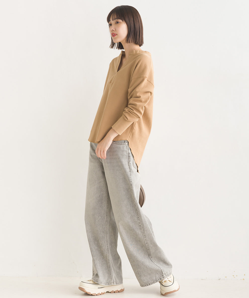 【OMNES】ハニカムストレッチバッグスリットプルオーバー【1520-5009】