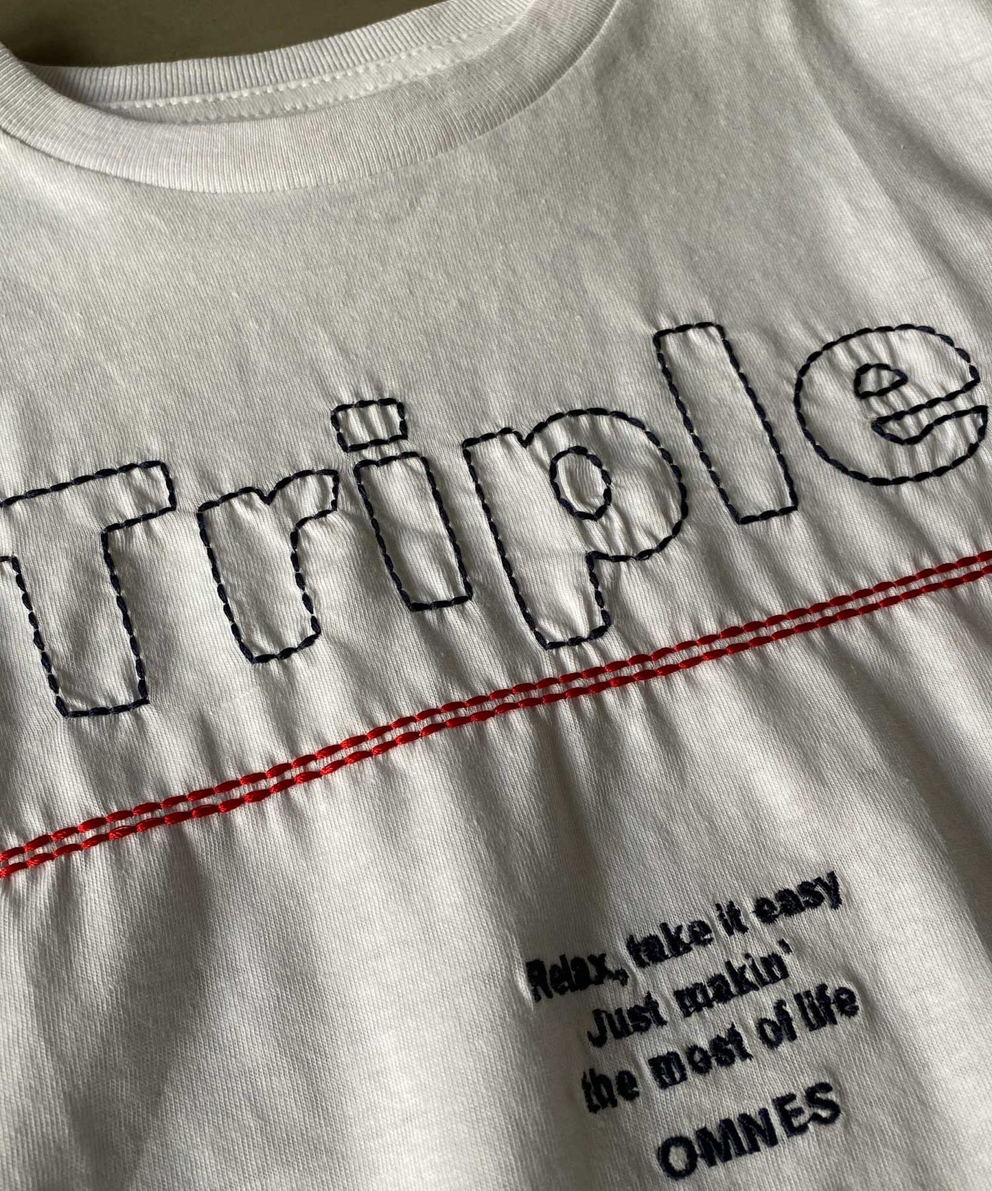 【OMNES】キッズ 綿麻カットプリント半袖Tシャツ【1520-5067】