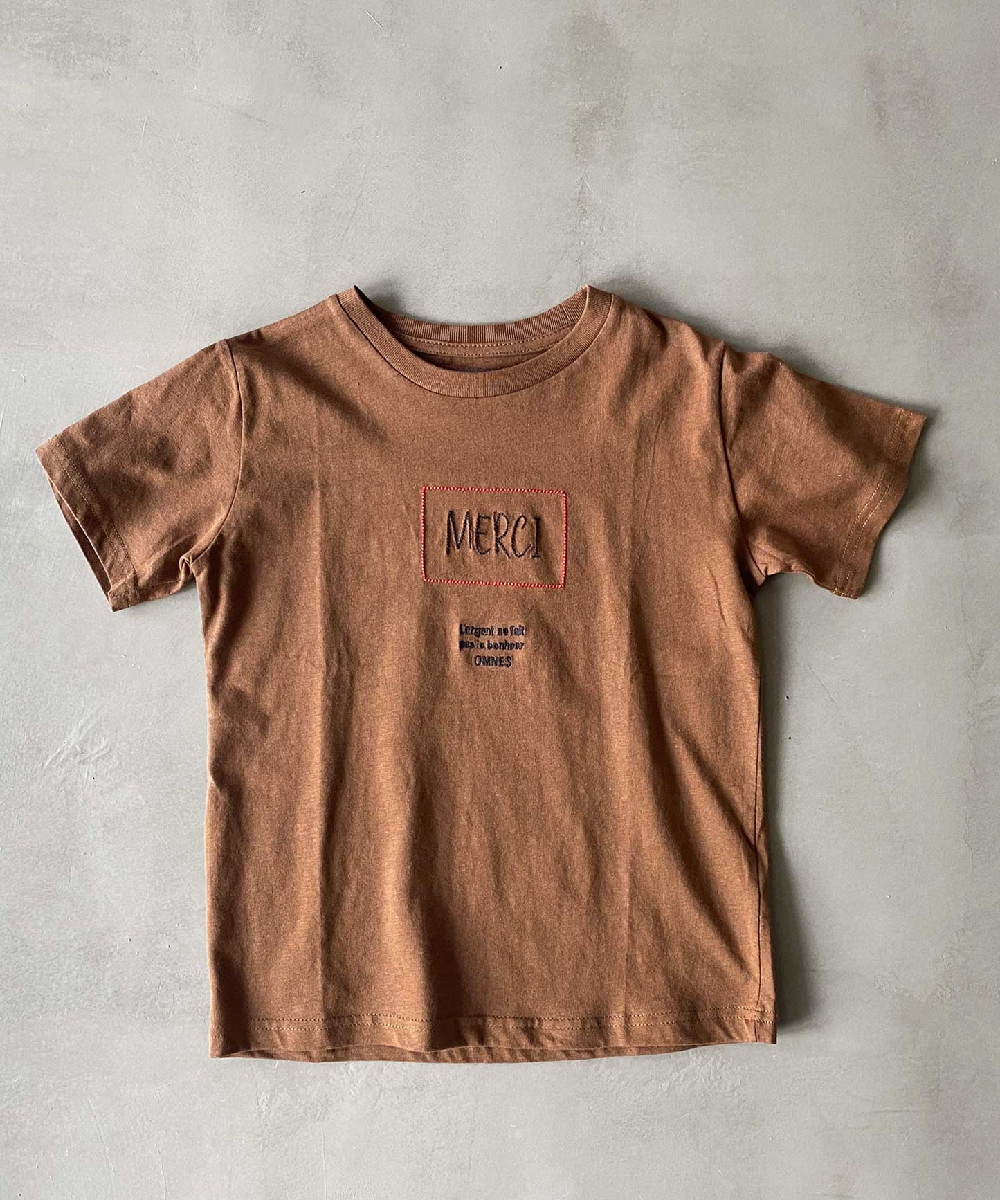 【OMNES】キッズ 綿麻カットプリント半袖Tシャツ【1520-5067】