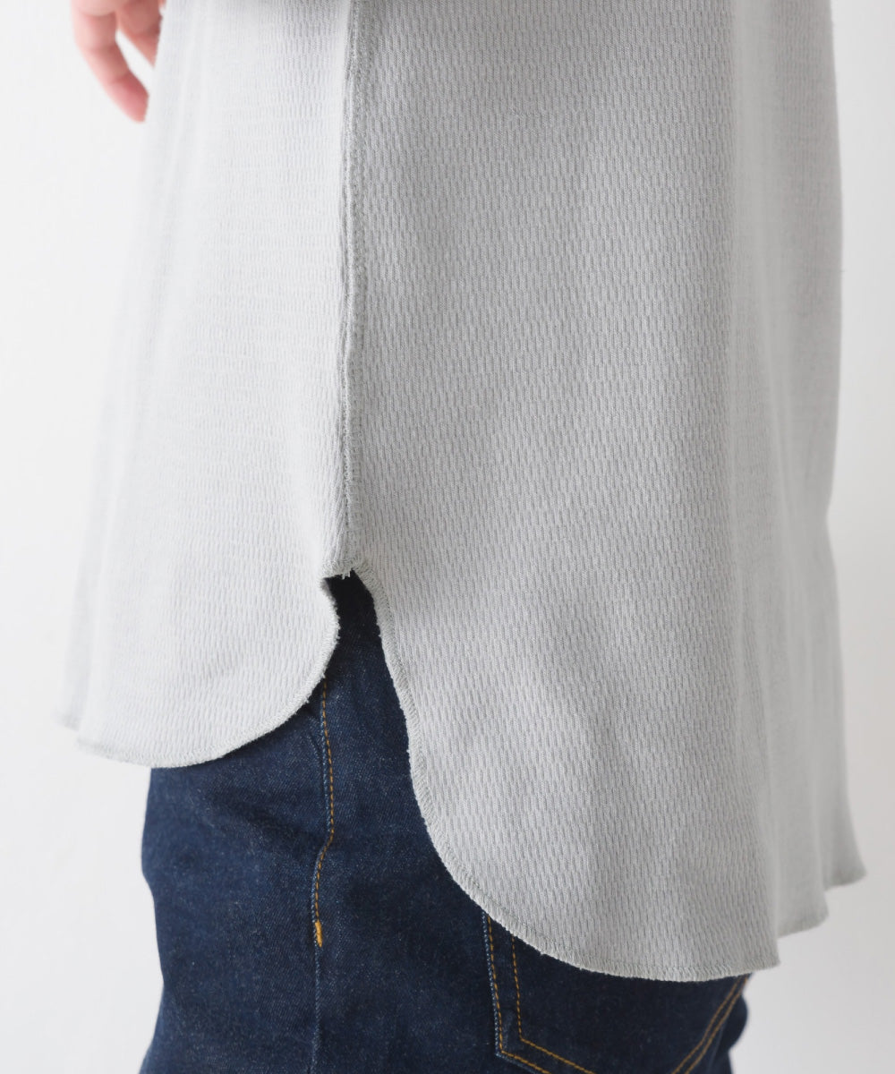 【OMNES】メンズ ハニカムヘンリーネック長袖Tシャツ【1520-5075】